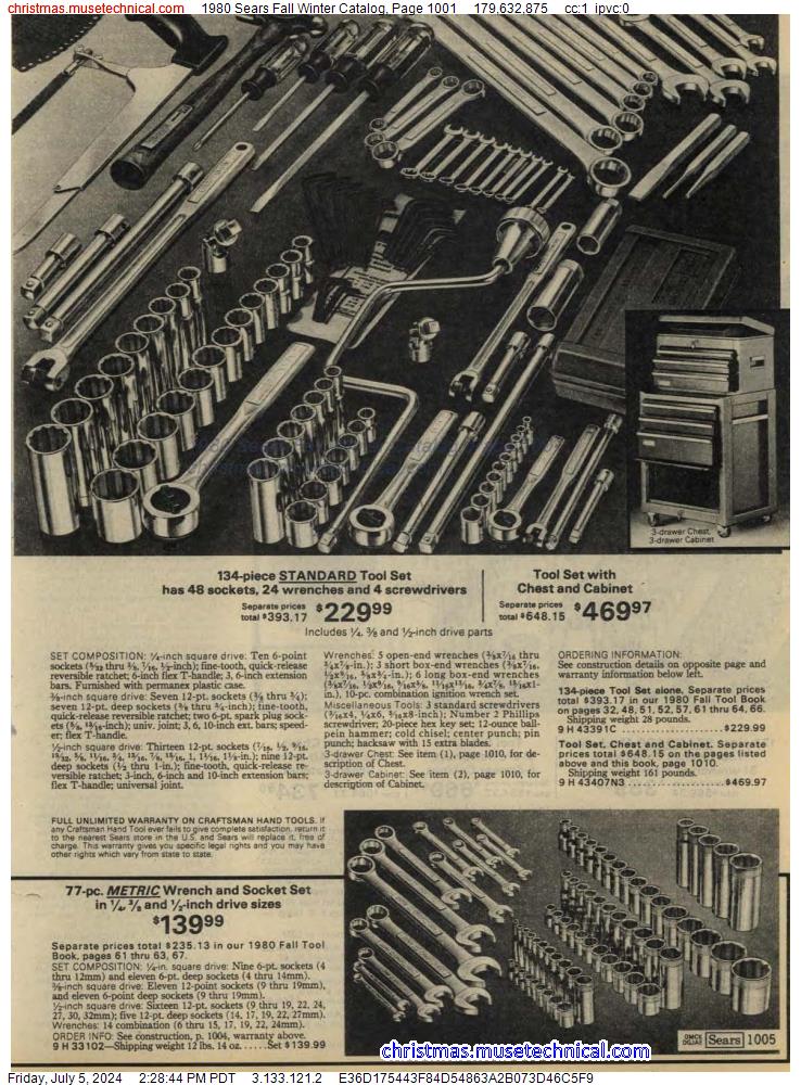 1980 Sears Fall Winter Catalog, Page 1001