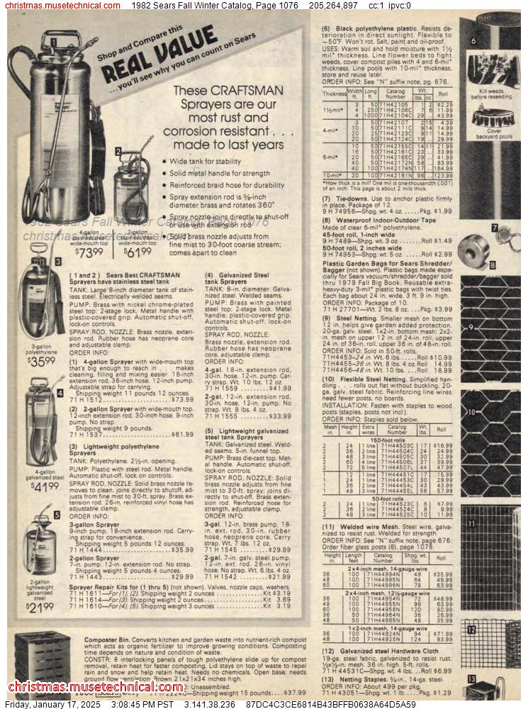 1982 Sears Fall Winter Catalog, Page 1076