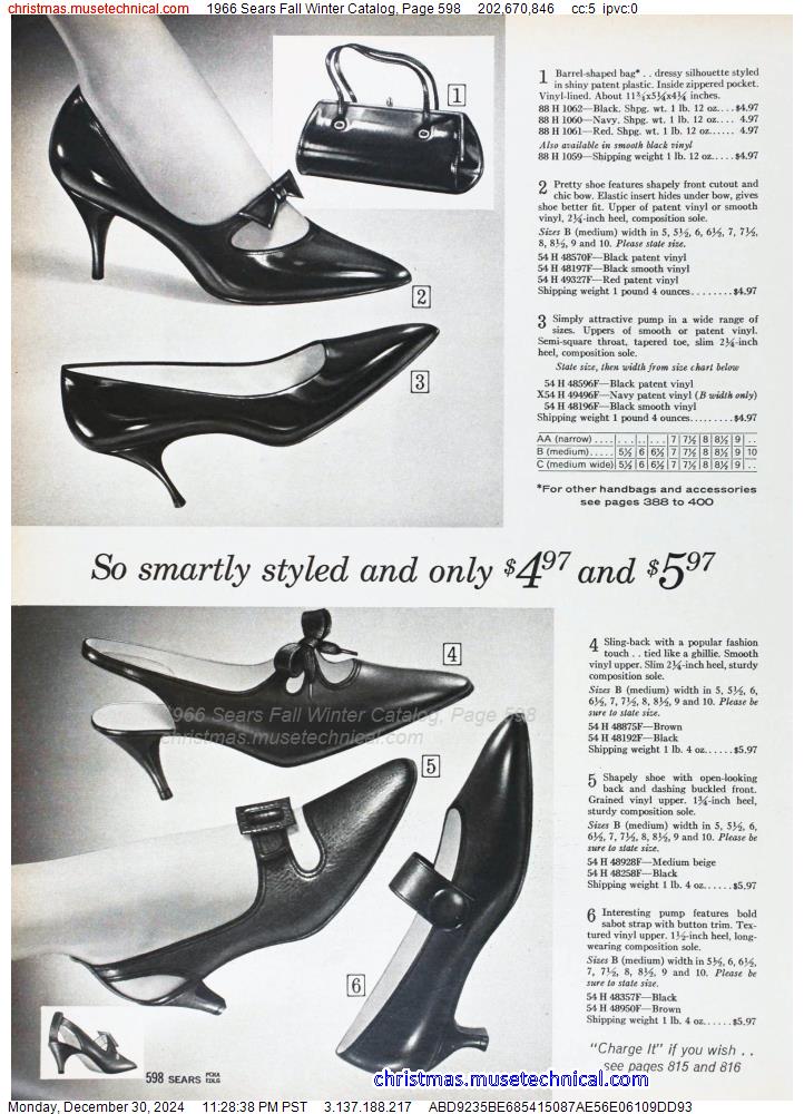 1966 Sears Fall Winter Catalog, Page 598