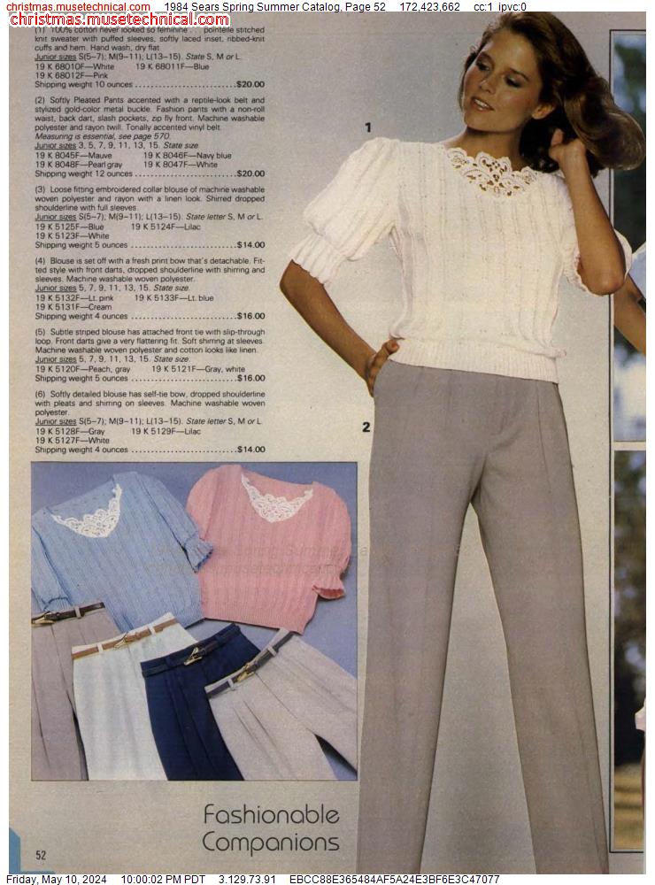 1984 Sears Spring Summer Catalog, Page 52