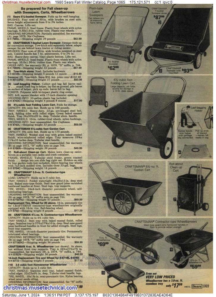 1980 Sears Fall Winter Catalog, Page 1065