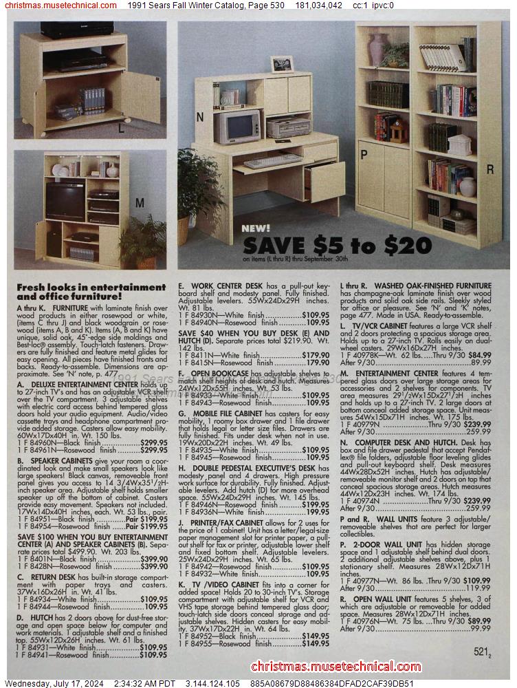 1991 Sears Fall Winter Catalog, Page 530