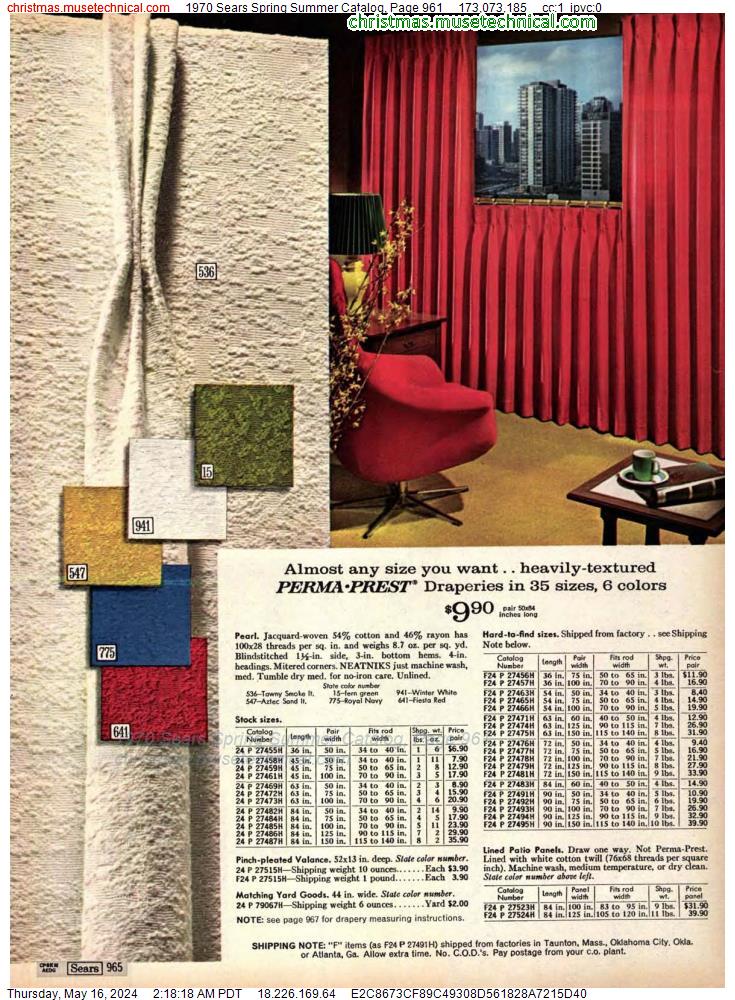 1970 Sears Spring Summer Catalog, Page 961