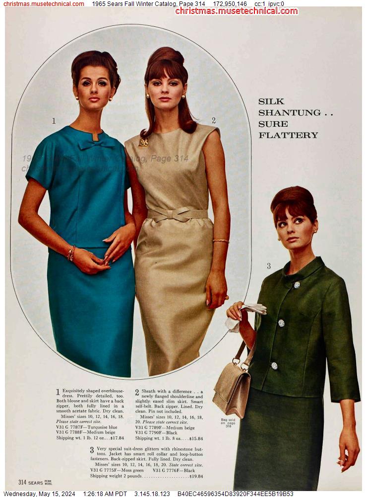 1965 Sears Fall Winter Catalog, Page 314