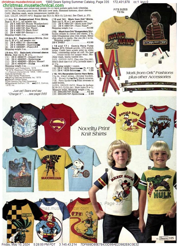 1980 Sears Spring Summer Catalog, Page 335