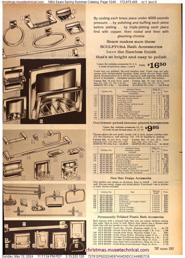 1964 Sears Spring Summer Catalog, Page 1249