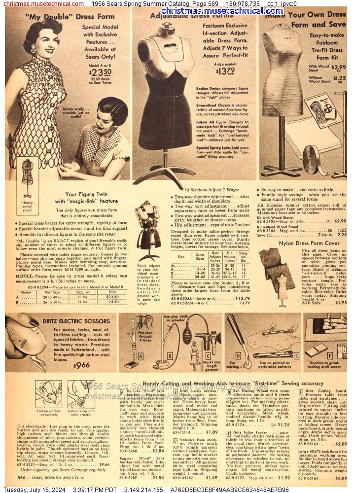 1956 Sears Spring Summer Catalog, Page 589