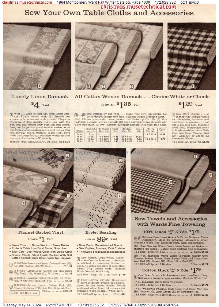 1964 Montgomery Ward Fall Winter Catalog, Page 1030