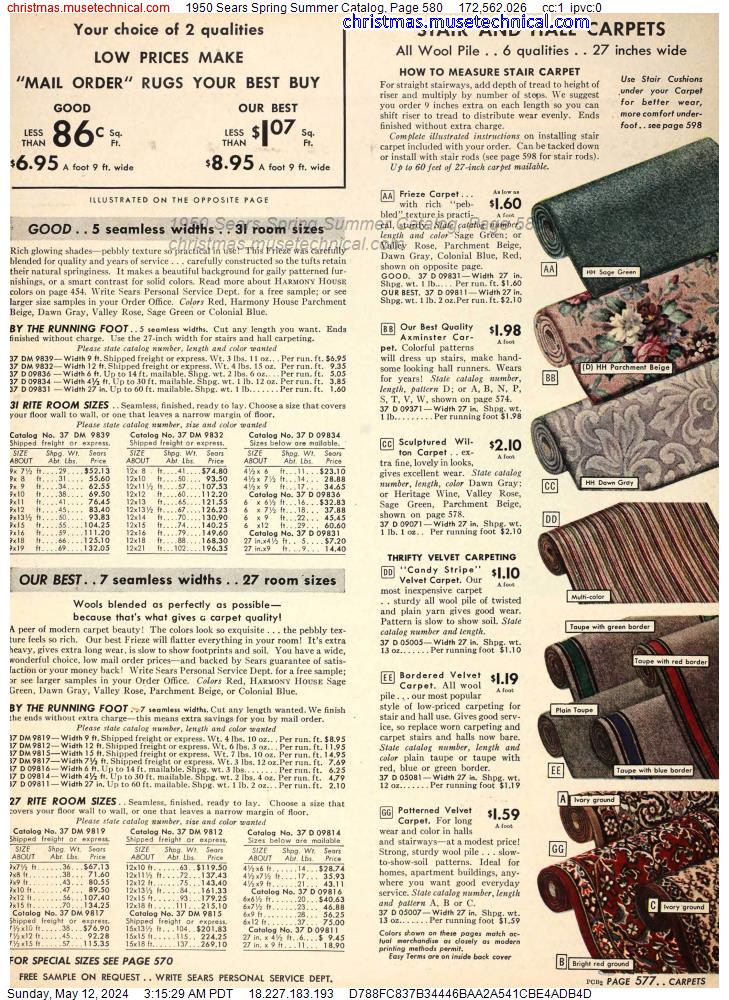 1950 Sears Spring Summer Catalog, Page 580