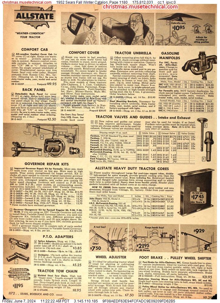 1952 Sears Fall Winter Catalog, Page 1180