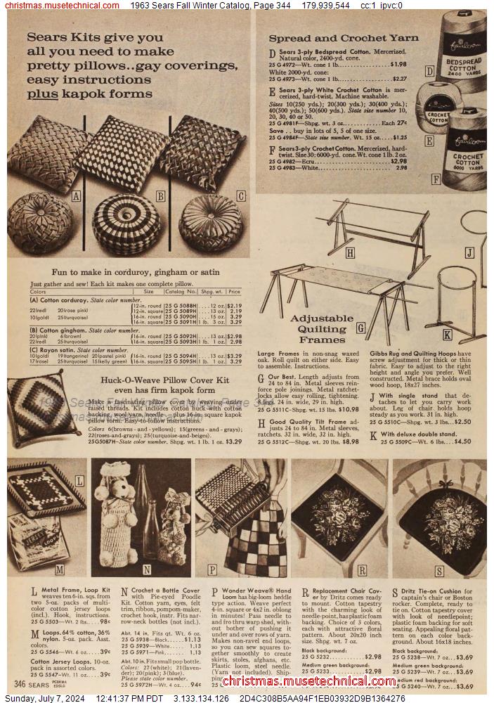 1963 Sears Fall Winter Catalog, Page 344