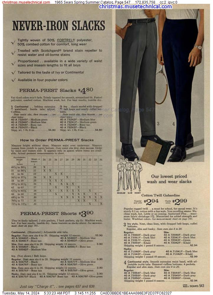 1965 Sears Spring Summer Catalog, Page 547