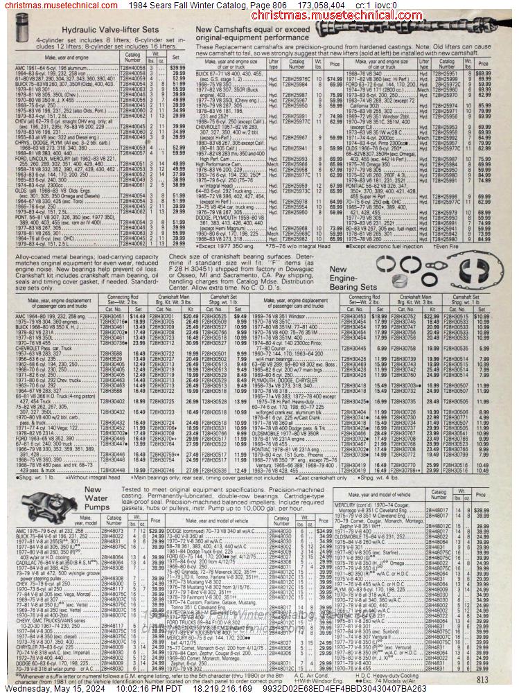 1984 Sears Fall Winter Catalog, Page 806