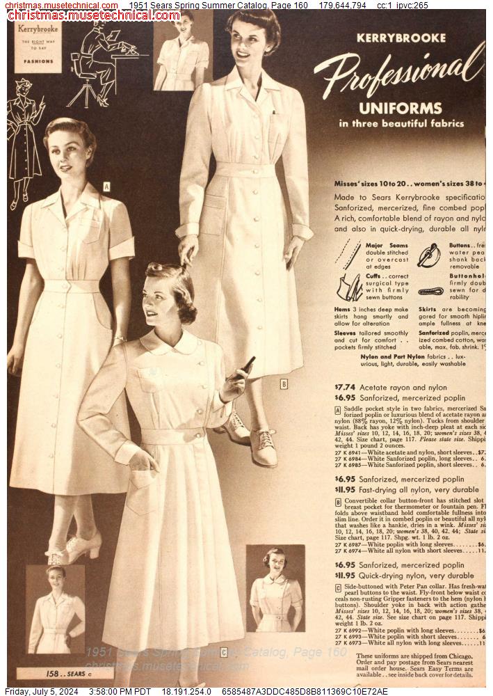 1951 Sears Spring Summer Catalog, Page 160