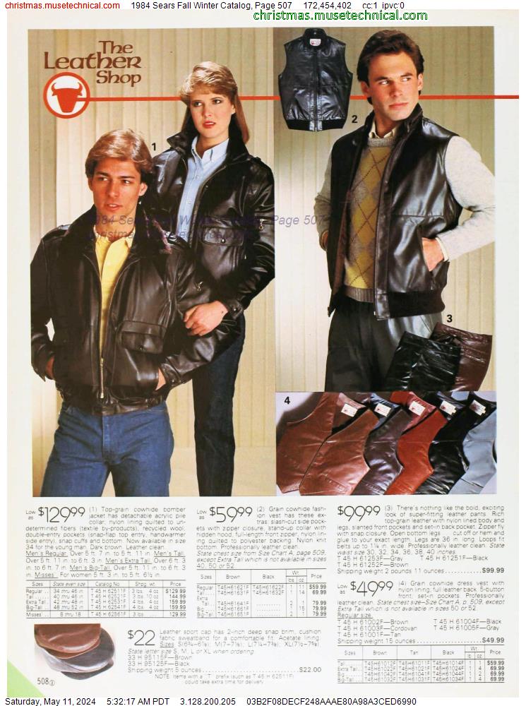 1984 Sears Fall Winter Catalog, Page 507