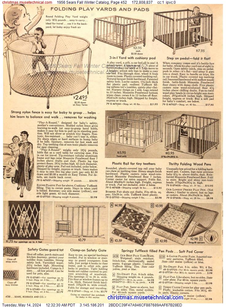 1956 Sears Fall Winter Catalog, Page 452