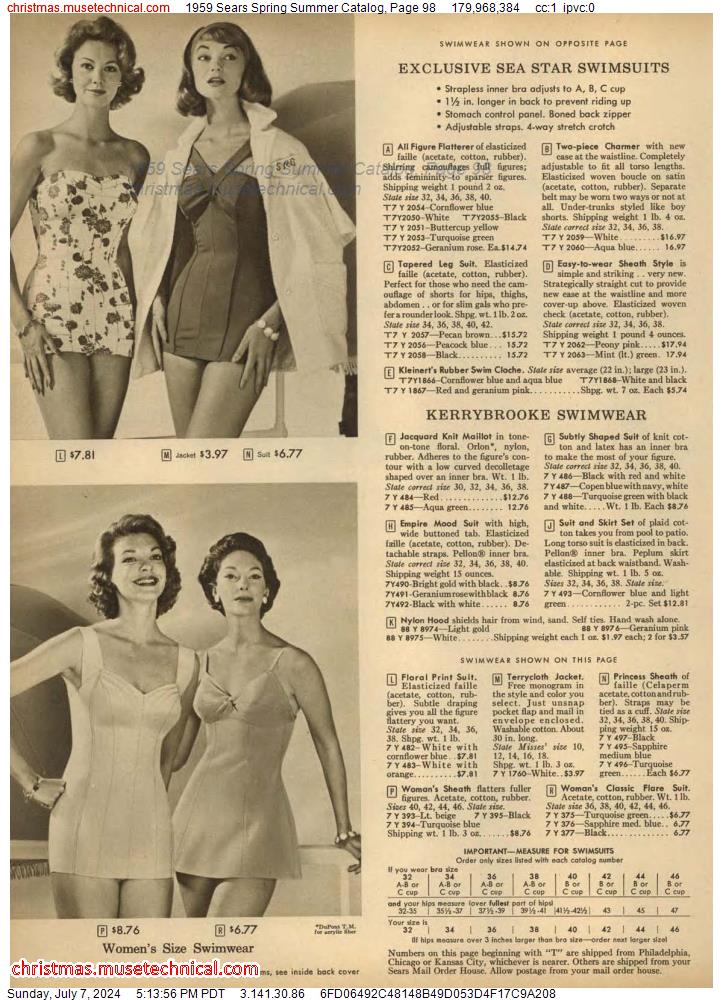 1959 Sears Spring Summer Catalog, Page 98