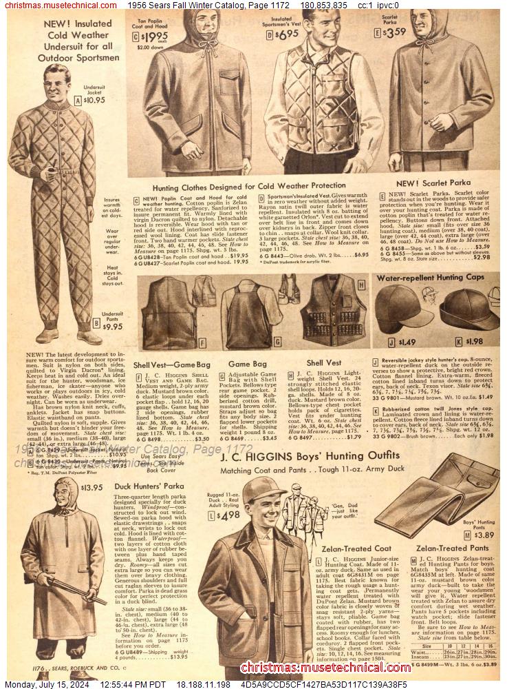 1956 Sears Fall Winter Catalog, Page 1172