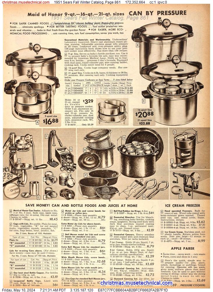 1951 Sears Fall Winter Catalog, Page 861