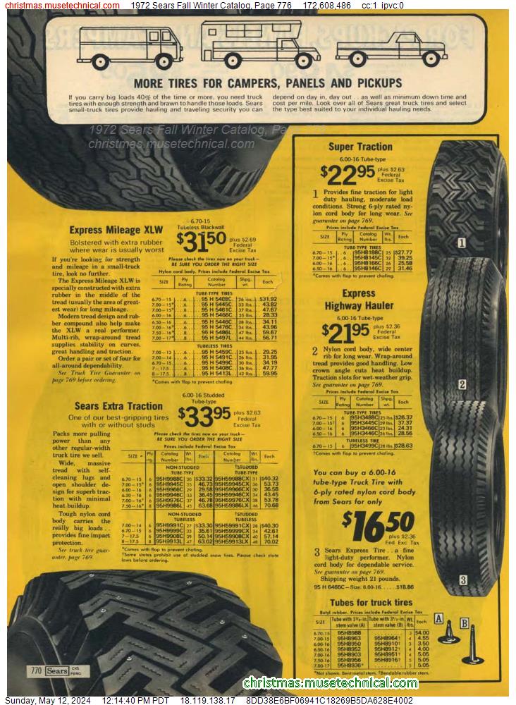 1972 Sears Fall Winter Catalog, Page 776