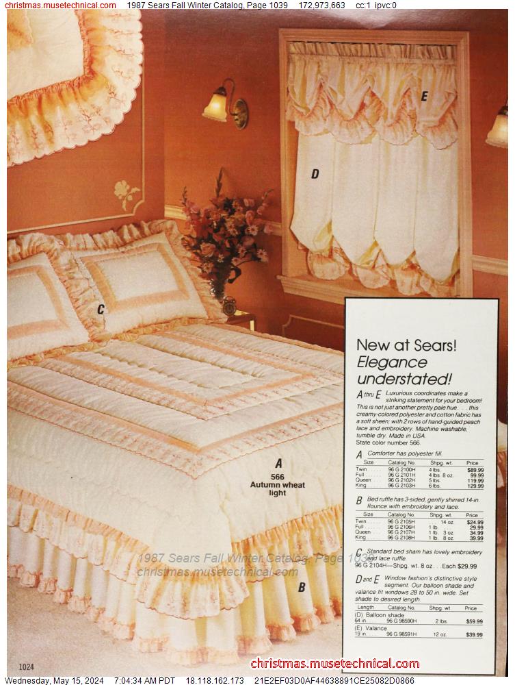 1987 Sears Fall Winter Catalog, Page 1039