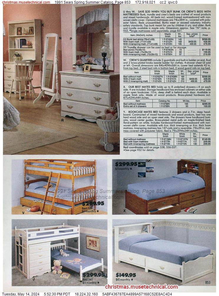 1991 Sears Spring Summer Catalog, Page 853