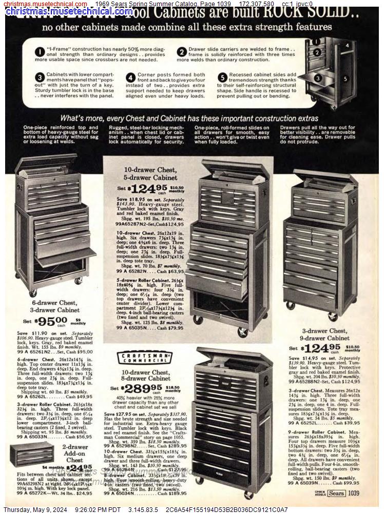 1969 Sears Spring Summer Catalog, Page 1039