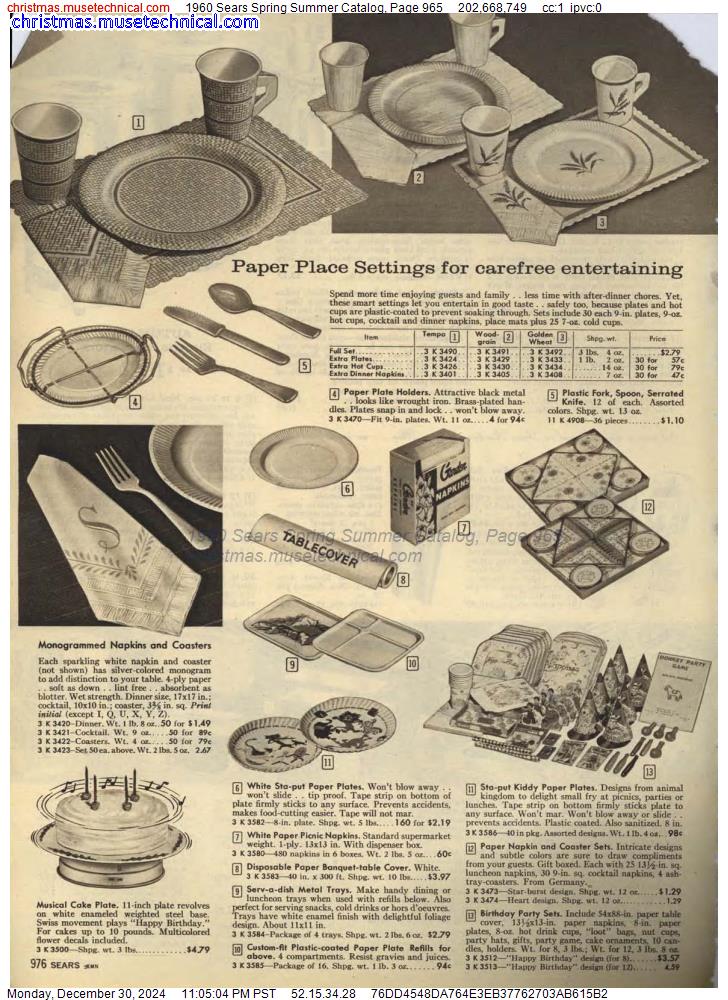 1960 Sears Spring Summer Catalog, Page 965