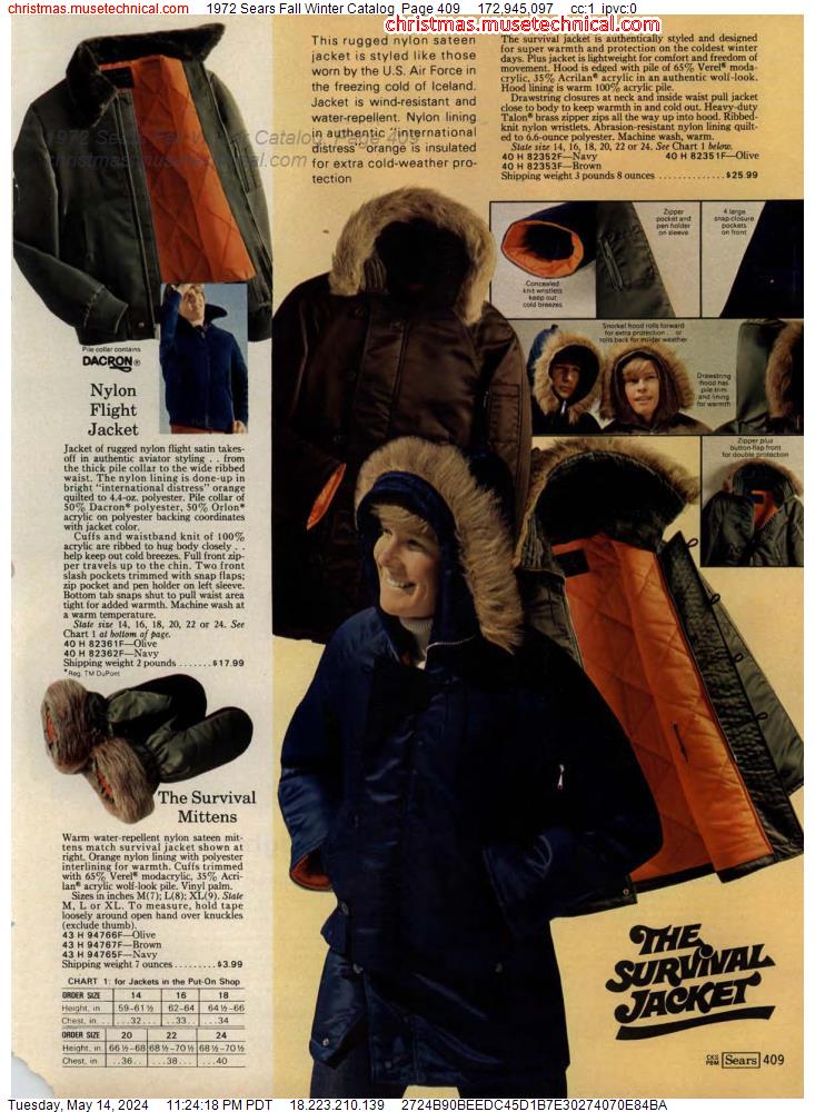 1972 Sears Fall Winter Catalog, Page 409