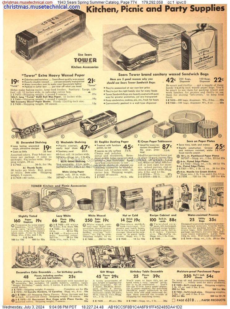 1943 Sears Spring Summer Catalog, Page 774