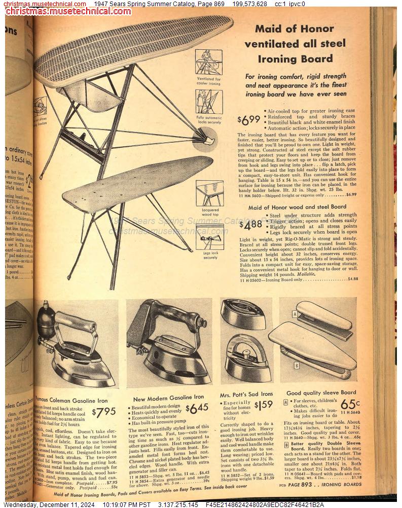 1947 Sears Spring Summer Catalog, Page 869