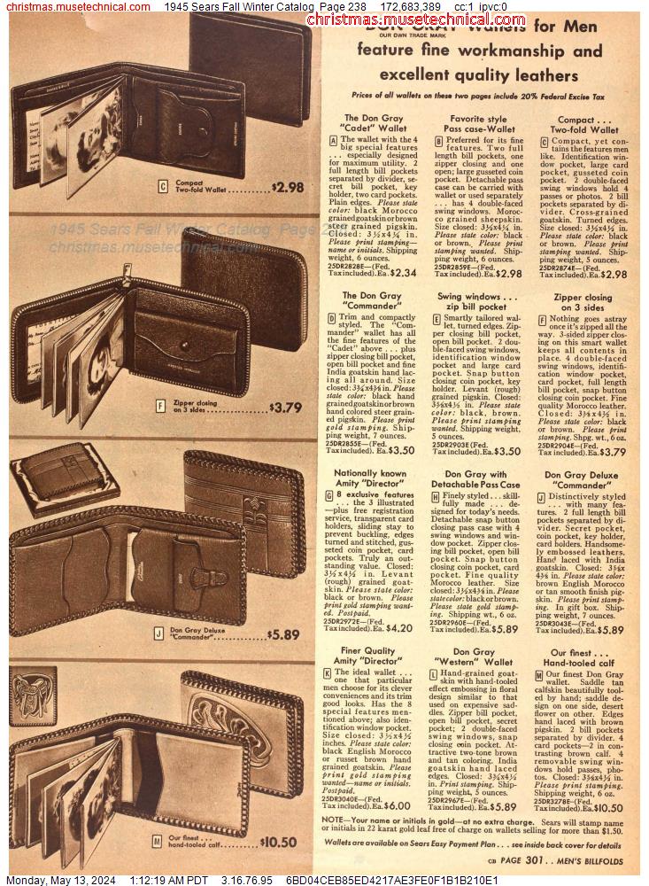 1945 Sears Fall Winter Catalog, Page 238