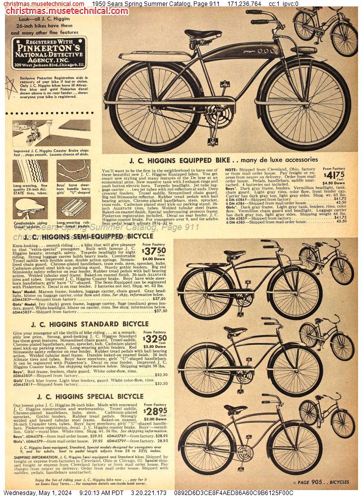 1950 Sears Spring Summer Catalog, Page 911