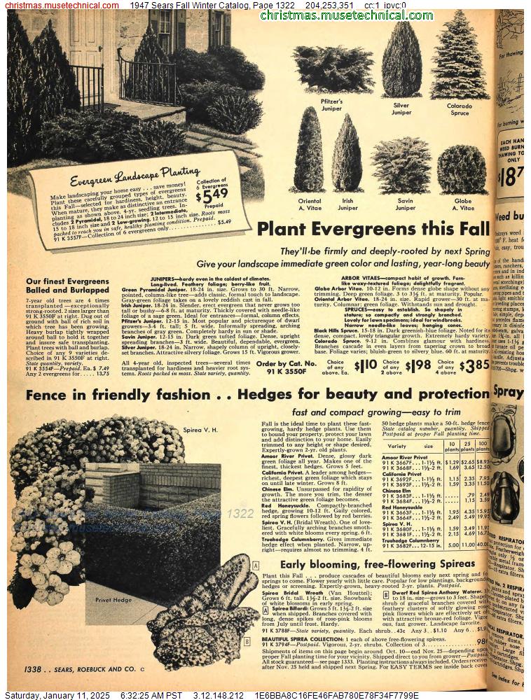 1947 Sears Fall Winter Catalog, Page 1322