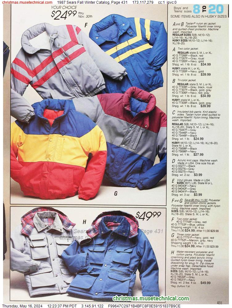 1987 Sears Fall Winter Catalog, Page 431