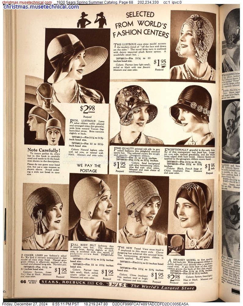 1930 Sears Spring Summer Catalog, Page 68