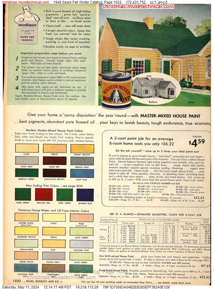 1948 Sears Fall Winter Catalog, Page 1033