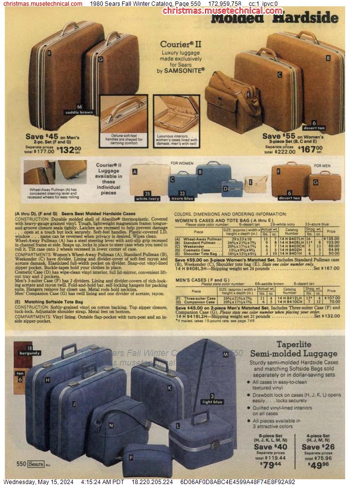 1980 Sears Fall Winter Catalog, Page 550