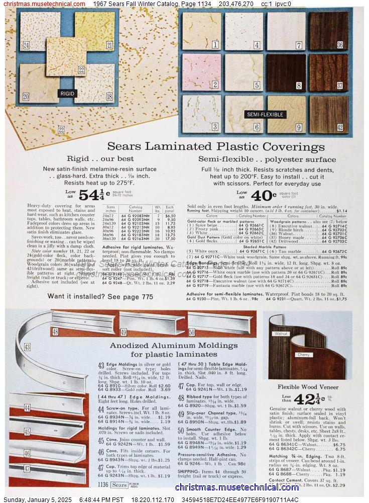 1967 Sears Fall Winter Catalog, Page 1134