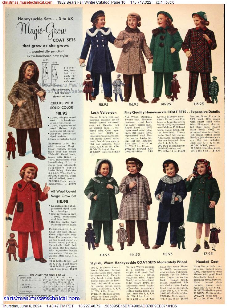 1952 Sears Fall Winter Catalog, Page 10
