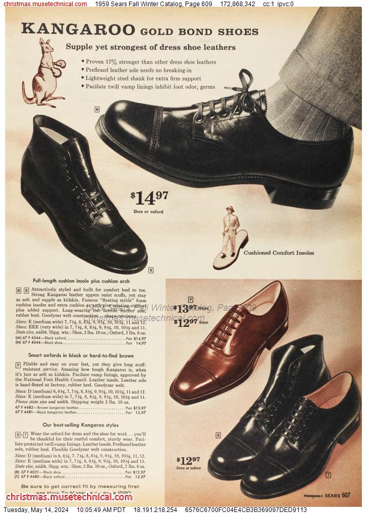 1959 Sears Fall Winter Catalog, Page 609