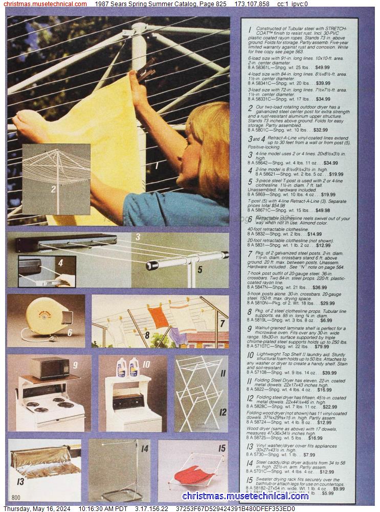 1987 Sears Spring Summer Catalog, Page 825