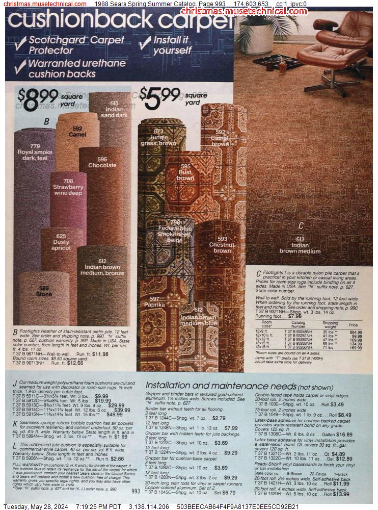 1988 Sears Spring Summer Catalog, Page 993