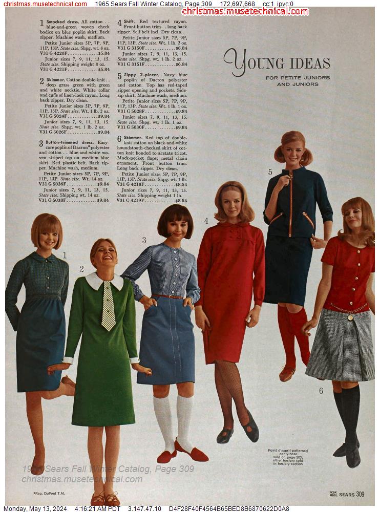 1965 Sears Fall Winter Catalog, Page 309