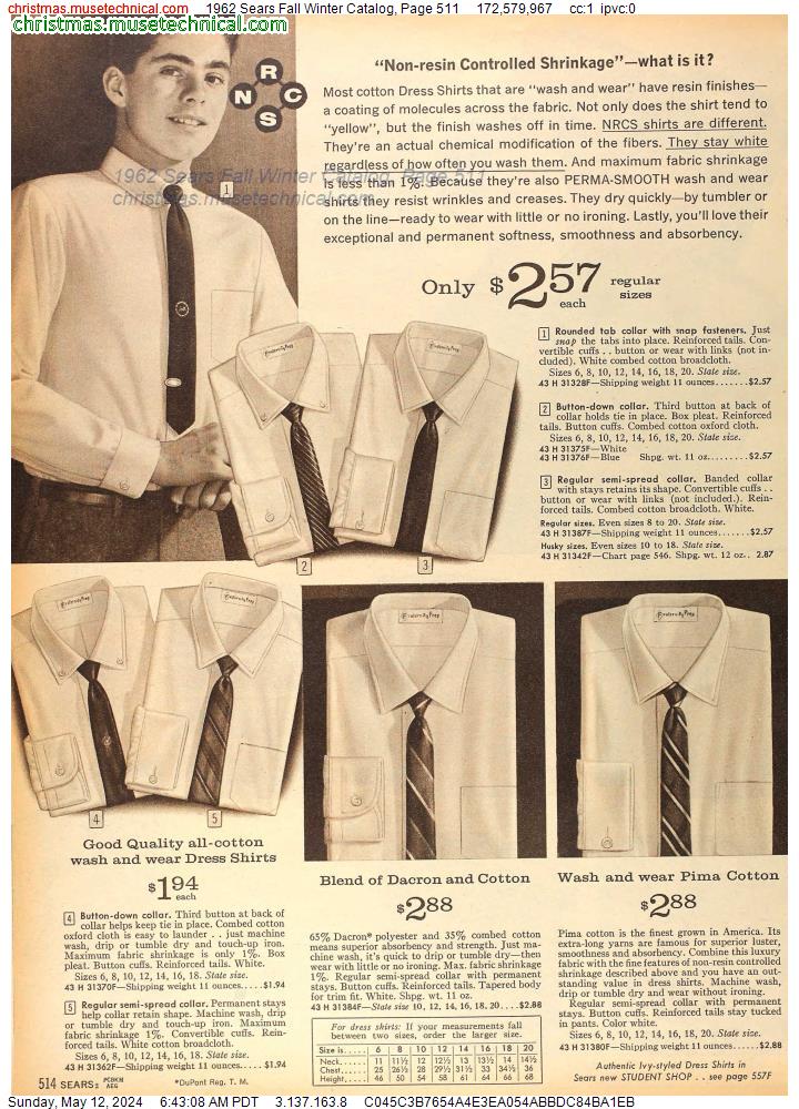 1962 Sears Fall Winter Catalog, Page 511