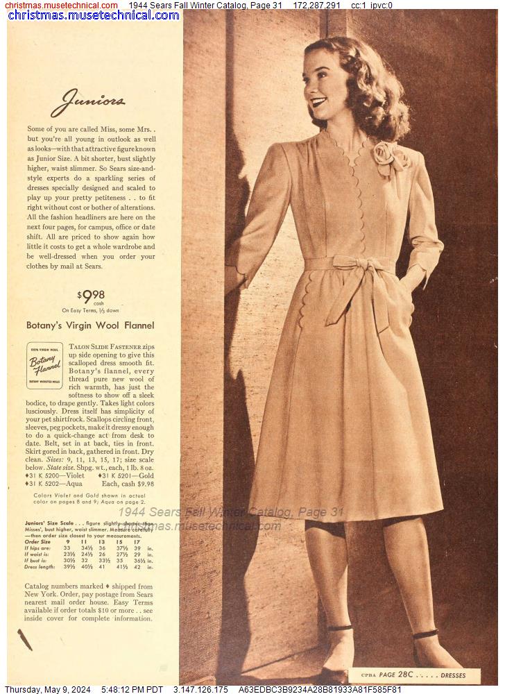 1944 Sears Fall Winter Catalog, Page 31