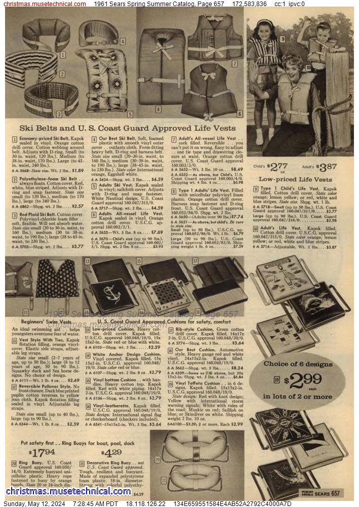 1961 Sears Spring Summer Catalog, Page 657