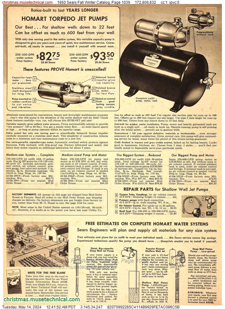 1950 Sears Fall Winter Catalog, Page 1039