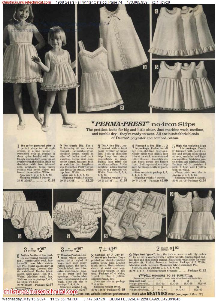 1968 Sears Fall Winter Catalog, Page 74