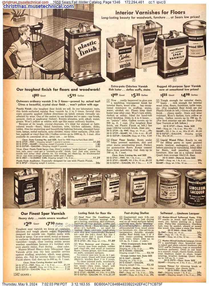 1958 Sears Fall Winter Catalog, Page 1346